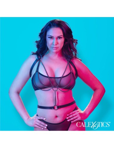 CALEXOTICS - EUPHORIA ARNÉS ESTILO CABESTRO CON MÚLTIPLES CADENAS PREMIUM TALLA PLUS