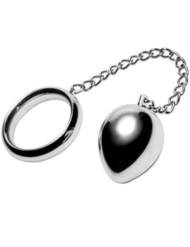 METAL HARD - COCK RING 45MM + CADENA CON BOLA METAL