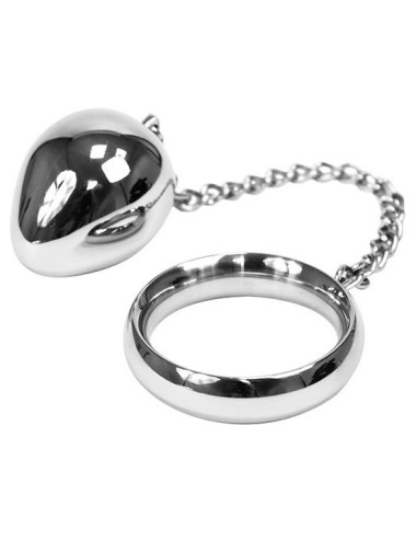 METAL HARD - COCK RING 45MM + CADENA CON BOLA METAL