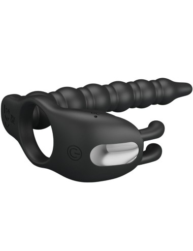 PRETTY LOVE - BLACKNEY ANILLO PENE CON PLUG VIBRADOR NEGRO