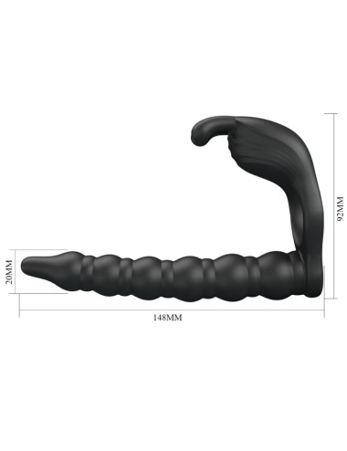 PRETTY LOVE - BLACKNEY ANILLO PENE CON PLUG VIBRADOR NEGRO