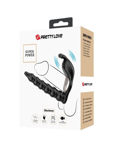 PRETTY LOVE - BLACKNEY ANILLO PENE CON PLUG VIBRADOR NEGRO