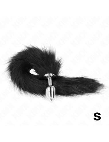 KINK - PLUG ANAL TALLA S 7 X 3 CM CON COLA SINTÉTICA 40 CM NEGRO