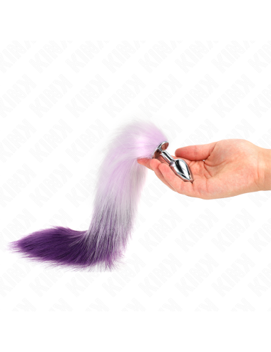 KINK - PLUG ANAL TALLA S 7 X 3 CM CON COLA SINTÉTICA 40 CM VIOLETA