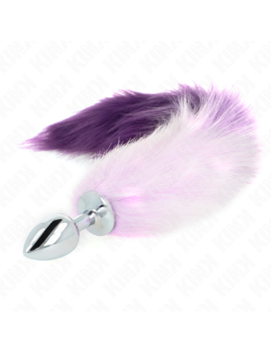 KINK - PLUG ANAL TALLA S 7 X 3 CM CON COLA SINTÉTICA 40 CM VIOLETA