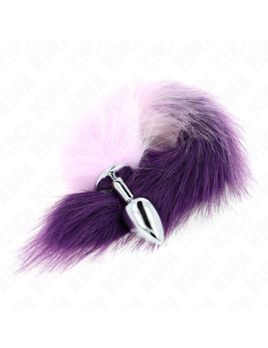 KINK - PLUG ANAL TALLA S 7 X 3 CM CON COLA SINTÉTICA 40 CM VIOLETA