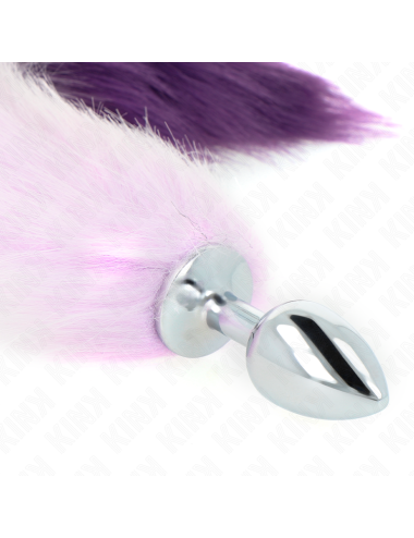 KINK - PLUG ANAL TALLA S 7 X 3 CM CON COLA SINTÉTICA 40 CM VIOLETA