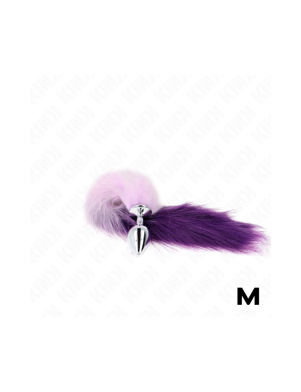 KINK - PLUG ANAL TALLA M 8 X 3.5 CM CON COLA SINTÉTICA 40 CM VIOLETA