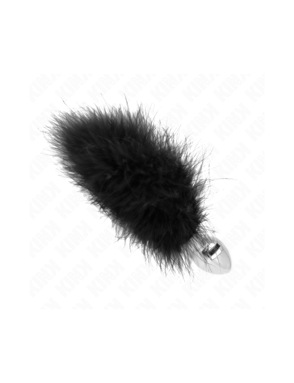 KINK - PLUG ANAL 11 x 7 CM ACERO INOXIDABLE CON PLUMA 11 CM