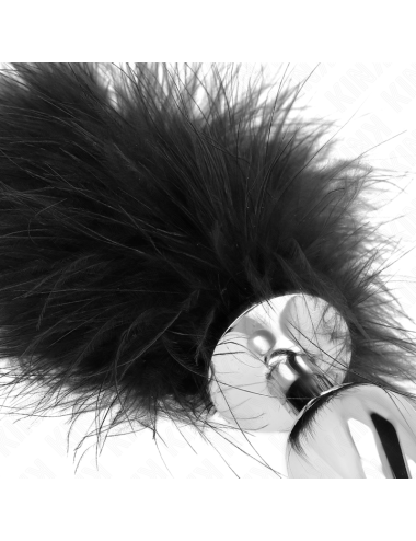 KINK - PLUG ANAL 11 x 7 CM ACERO INOXIDABLE CON PLUMA 11 CM