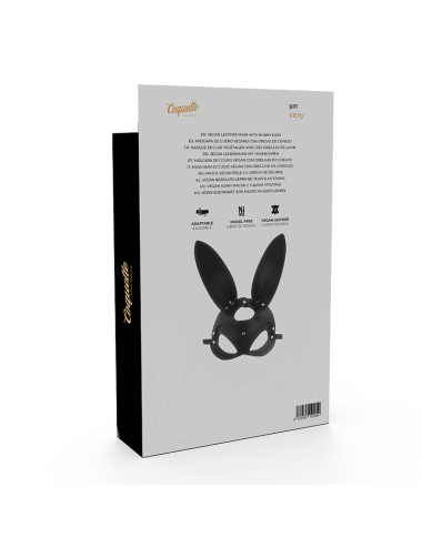 COQUETTE CHIC DESIRE - MASCARA CUERO VEGANO CON OREJAS DE CONEJO