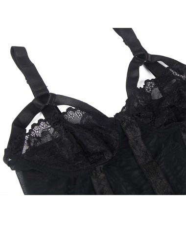 SUBBLIME - TEDDY CON LIGUERO DETALLE TIRAS PECHO NEGRO L/XL