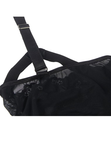 SUBBLIME - TEDDY CON LIGUERO DETALLE TIRAS PECHO NEGRO L/XL