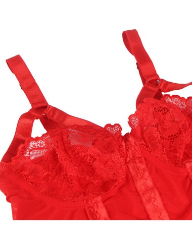 SUBBLIME - TEDDY CON LIGUERO DETALLE TIRAS PECHO ROJO S/M