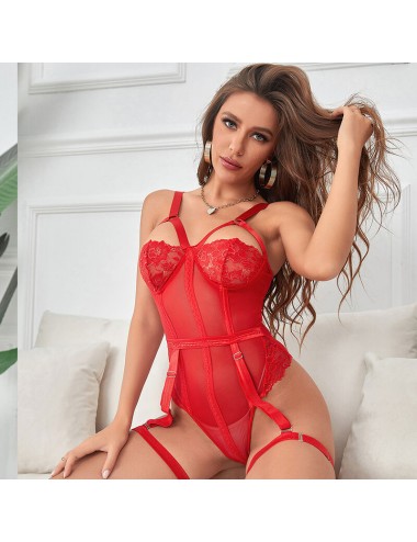 SUBBLIME - TEDDY CON LIGUERO DETALLE TIRAS PECHO ROJO S/M
