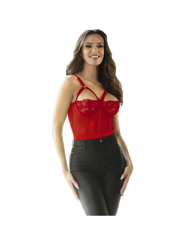 SUBBLIME - TEDDY CON LIGUERO DETALLE TIRAS PECHO ROJO L/XL
