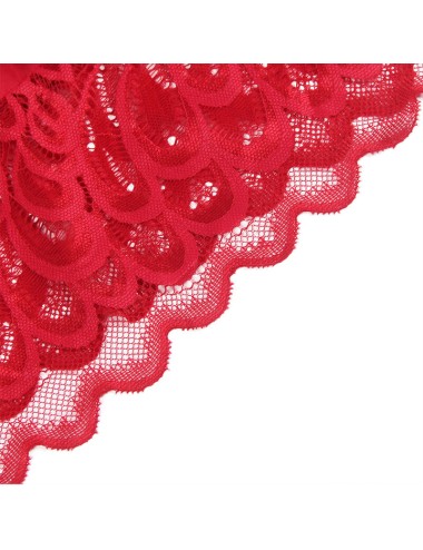 SUBBLIME - BABYDOLL SATINADO CON ENCAJE ROJO S/M