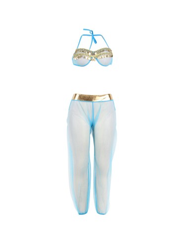 SUBBLIME - SET DE LENCERIA INDIA STYLE AZUL L/XL