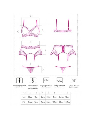 LIVCO CORSETTI FASHION - NAHIR LC 20214 SUJETADOR + PANTY + LIGUERO L/XL