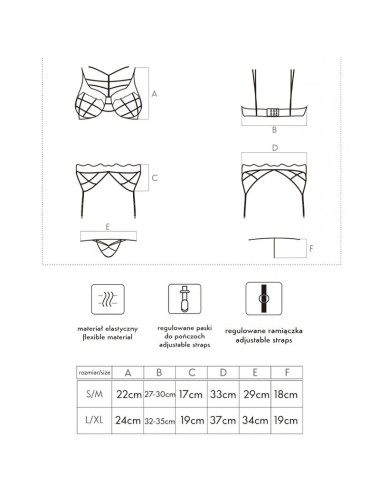 LIVCO CORSETTI FASHION - SOLEDAD LC 20217 SUJETADOR + PANTY + LIGUERO S/M