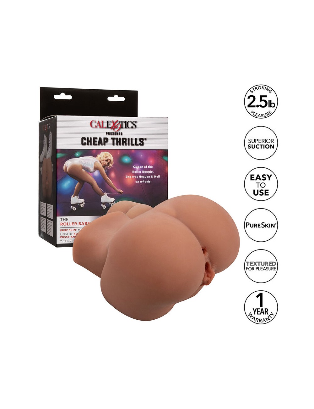 CALEXOTICS - THE ROLLER BABE DOBLE MASTURBADOR REALÍSTICO NATURAL CALEXOTICS - THE ROLLER BABE DOBLE MASTURBADOR REALÍSTICO NATURAL