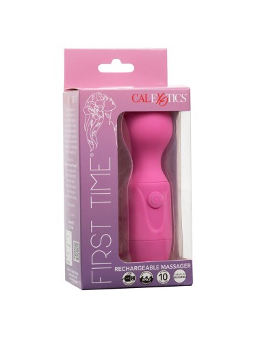 CALEXOTICS - FIRST TIME MASAJEADOR RECARGABLE 10 VIBRACIONES ROSA