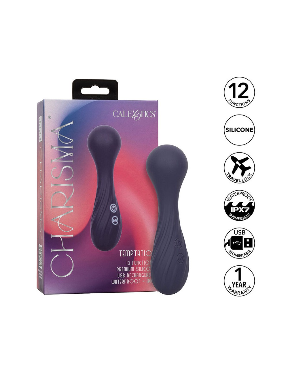 CALEXOTICS - CHARISMA TEMPTATION MASAJEADOR 12 FUNCIONES MORADO CALEXOTICS - CHARISMA TEMPTATION MASAJEADOR 12 FUNCIONES MORADO