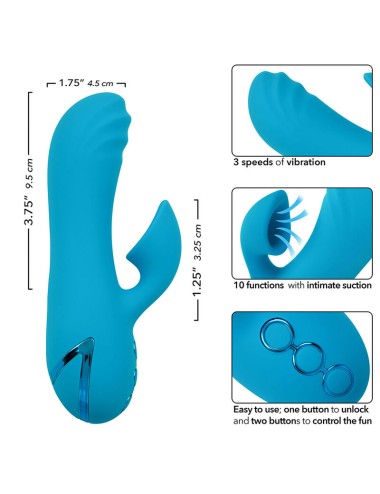 CALEXOTICS - SUNSET BEACH SEDUCER VIBRADOR Y ESTIMULADOR 10 FUNCIONES AZUL