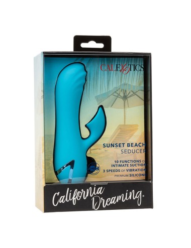 CALEXOTICS - SUNSET BEACH SEDUCER VIBRADOR Y ESTIMULADOR 10 FUNCIONES AZUL