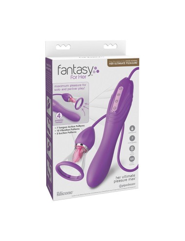 FANTASY FOR HER - ULTIMATE PLEASURE MAX MANGUERA DE SUCCIÓN CON LENGUA ESTIMULADORA MORADO