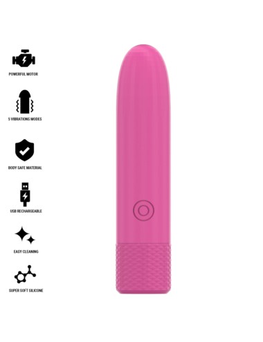 INTENSE - SYMONE BALA VIBRADORA RECARGABLE POR USB 8 VIBRACIONES ROSA 10 X 2.2 CM