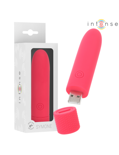 INTENSE - SYMONE BALA VIBRADORA RECARGABLE POR USB 8 VIBRACIONES ROJO 10 X 2.2 CM