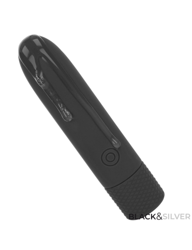 BLACK & SILVER - GERI BALA VIBRADORA RECARGABLE POR USB 8 VIBRACIONES NEGRO 10 X 2.2 CM