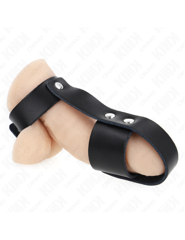KINK - ANILLO JAULA PENE CUERO CON DIVISOR DE BOLAS AJUSTABLE