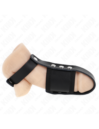 KINK - ANILLO JAULA PENE CUERO CON CORREA DIVISORIA DE BOLAS RECUBIERTO AJUSTABLE