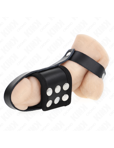 KINK - ANILLO JAULA PENE CUERO CON CORREA DIVISORIA DE BOLAS RECUBIERTO AJUSTABLE