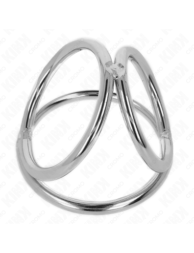 KINK - ANILLO PENE TRIPLE METAL CROMADO 3.2 CM A 4.5 CM