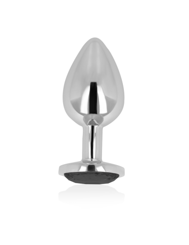 OHMAMA - PLUG ANAL CON CRISTAL NEGRO 8 CM