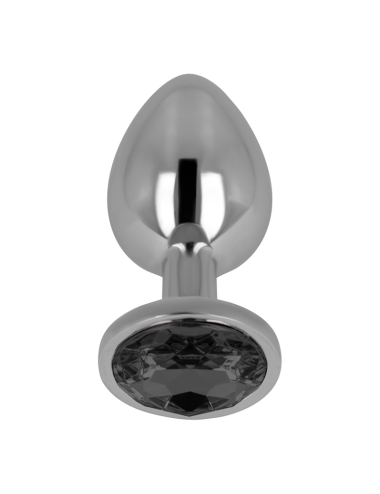 OHMAMA - PLUG ANAL CON CRISTAL NEGRO 8 CM