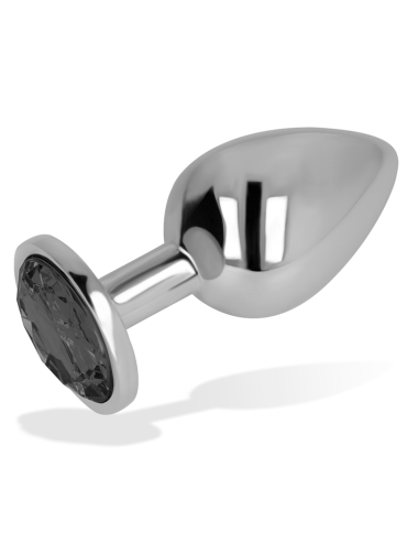 OHMAMA - PLUG ANAL CON CRISTAL NEGRO 8 CM