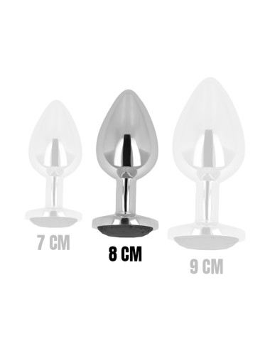 OHMAMA - PLUG ANAL CON CRISTAL NEGRO 8 CM