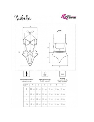 LIVCO CORSETTI FASHION - RUBIKA LC XG079 BODY CON GARGANTILLA NEGRO XL