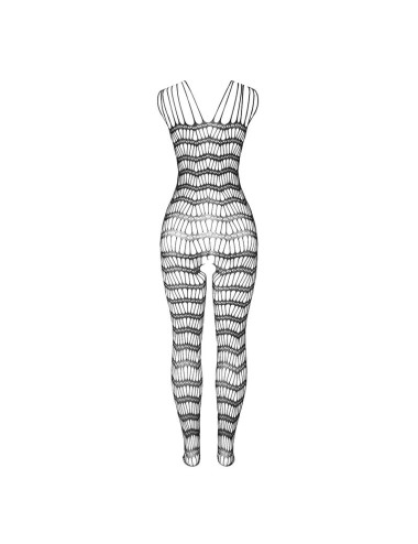SUBBLIME - 951696 BODYSTOCKING CROTCHLESS DE REJILLA CON TIRAS EN HOMBROS NEGRO TALLA ÚNICA