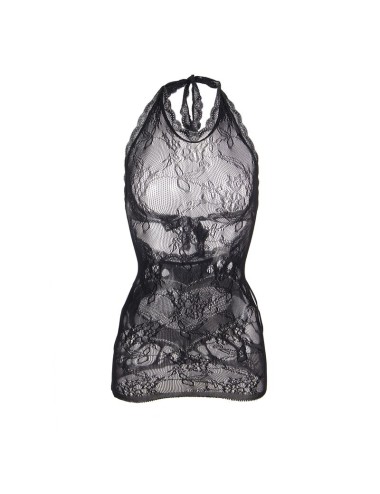 SUBBLIME - 952075 VESTIDO CORTO DE REJILLA CON ESPALDA DESCUBIERTA Y DETALLE DE CORAZÓN NEGRO TALLA ÚNICA