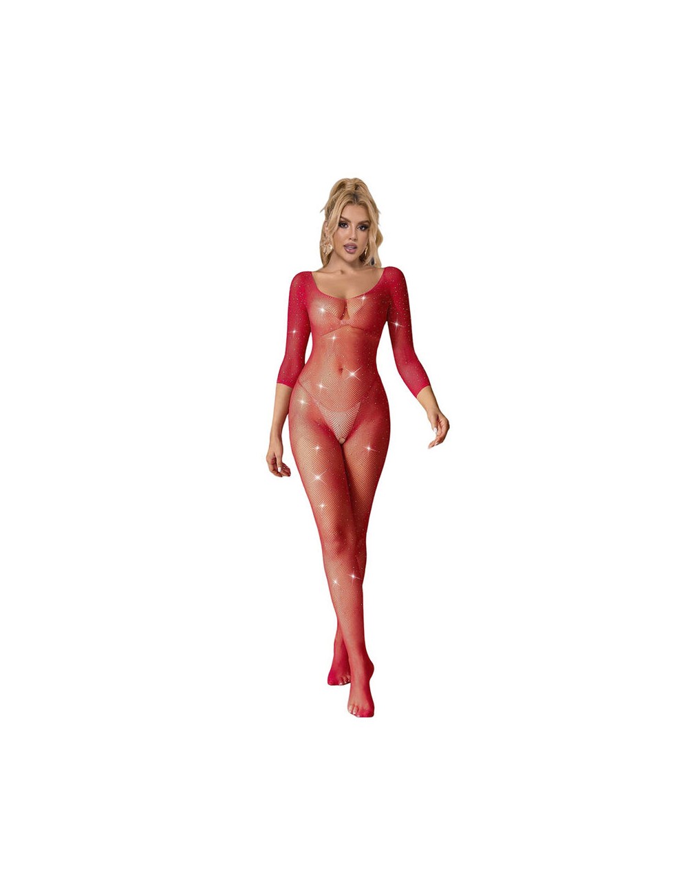 SUBBLIME - 952419 BODYSTOCKING DE REJILLA CON DIAMANTES MANGA LARGA ROJO TALLA ÚNICA SUBBLIME - 952419 BODYSTOCKING DE REJILLA CON DIAMANTES MANGA LARGA ROJO TALLA ÚNICA