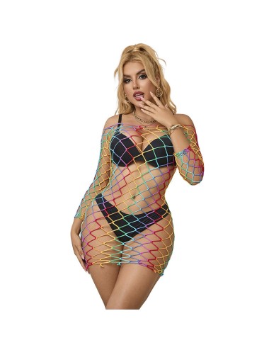 SUBBLIME - 952426 BODYSTOCKING DE REJILLA MANGA LARGA ARCOIRIS TALLA ÚNICA