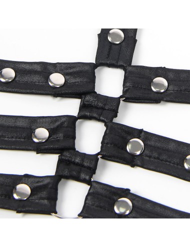 SUBBLIME - 954406 BODY BONDAGE DE CUERO NEGRO S/M