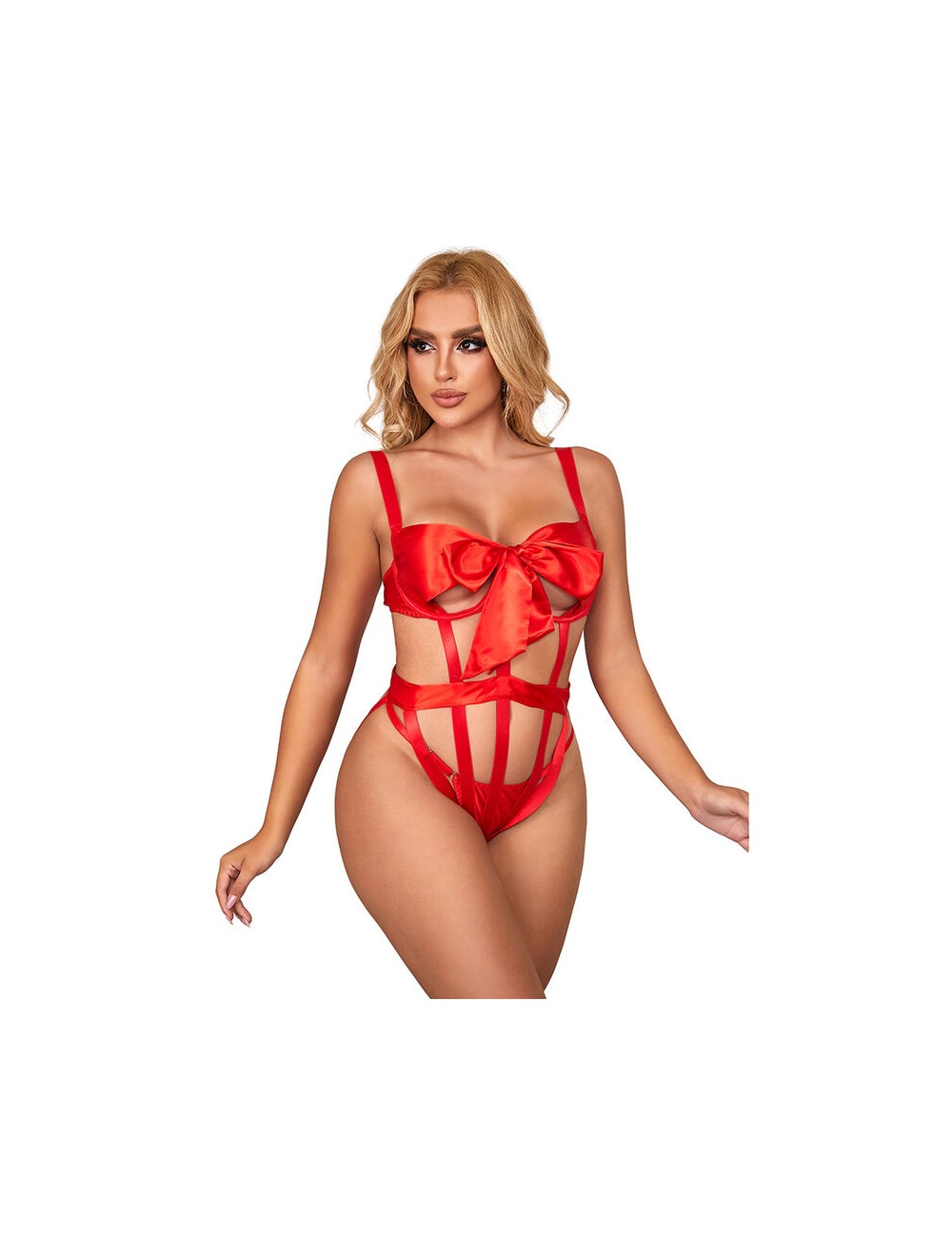 SUBBLIME - 954475 BODY SEXY CALADO CON LAZO ROJO L/XL