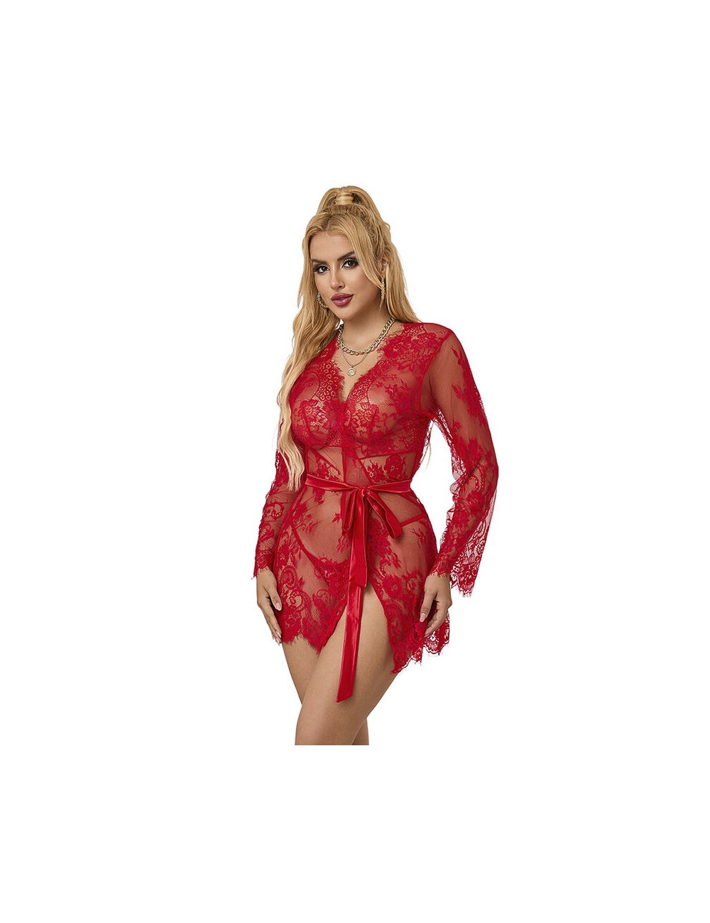 SUBBLIME - 953775 CAMISÓN DE ENCAJE + TANGA ROJO S/M SUBBLIME - 953775 CAMISÓN DE ENCAJE + TANGA ROJO S/M