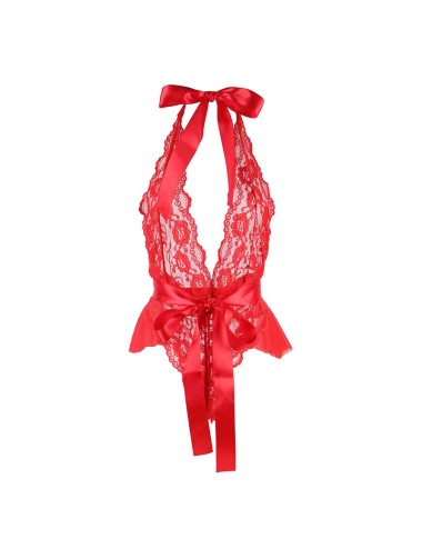SUBBLIME - 953973 BODY SEXY CON VOLANTES + CINTURÓN ROJO S/M